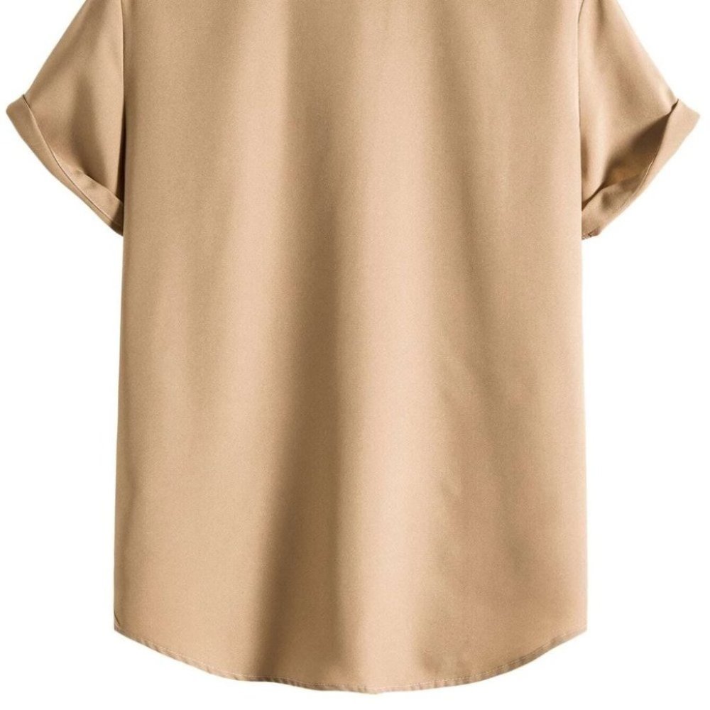 Khaki Men's Single Breasted Shirt - Picture 4 of 7